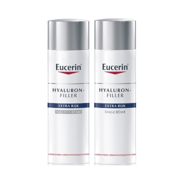 Eucerin Hyaluron-Filler Urea Rijke Dagcrème 50ml en Rijke Nachtcrème 50ml Routine Kit