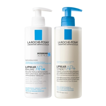 La Roche-Posay Lipikar Baume AP+m 400ml en Syndet AP+ lichaamsreiniging 400ml Routine Kit